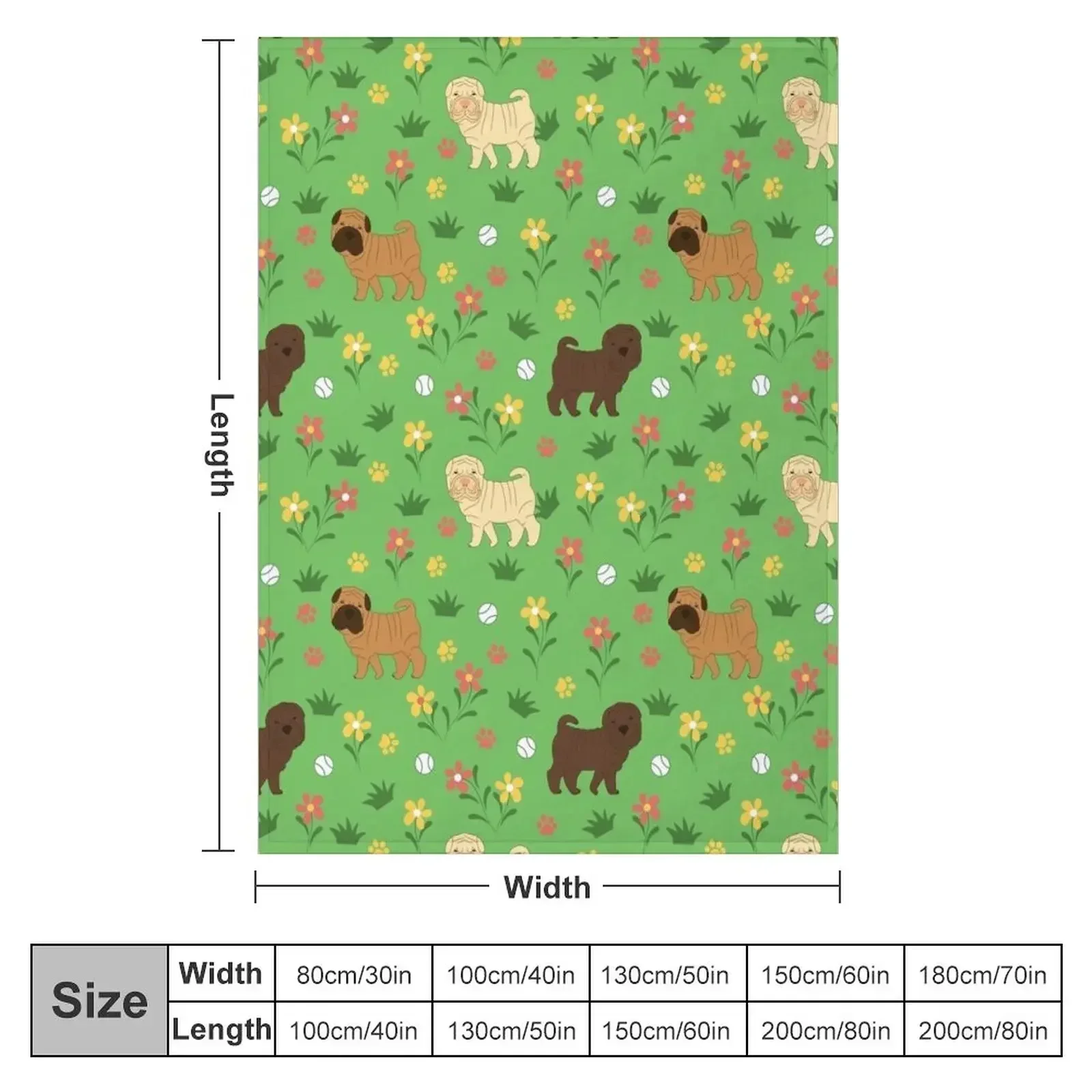 Shar Pei and Flowers Throw Blanket Stuffeds cosplay anime Blankets