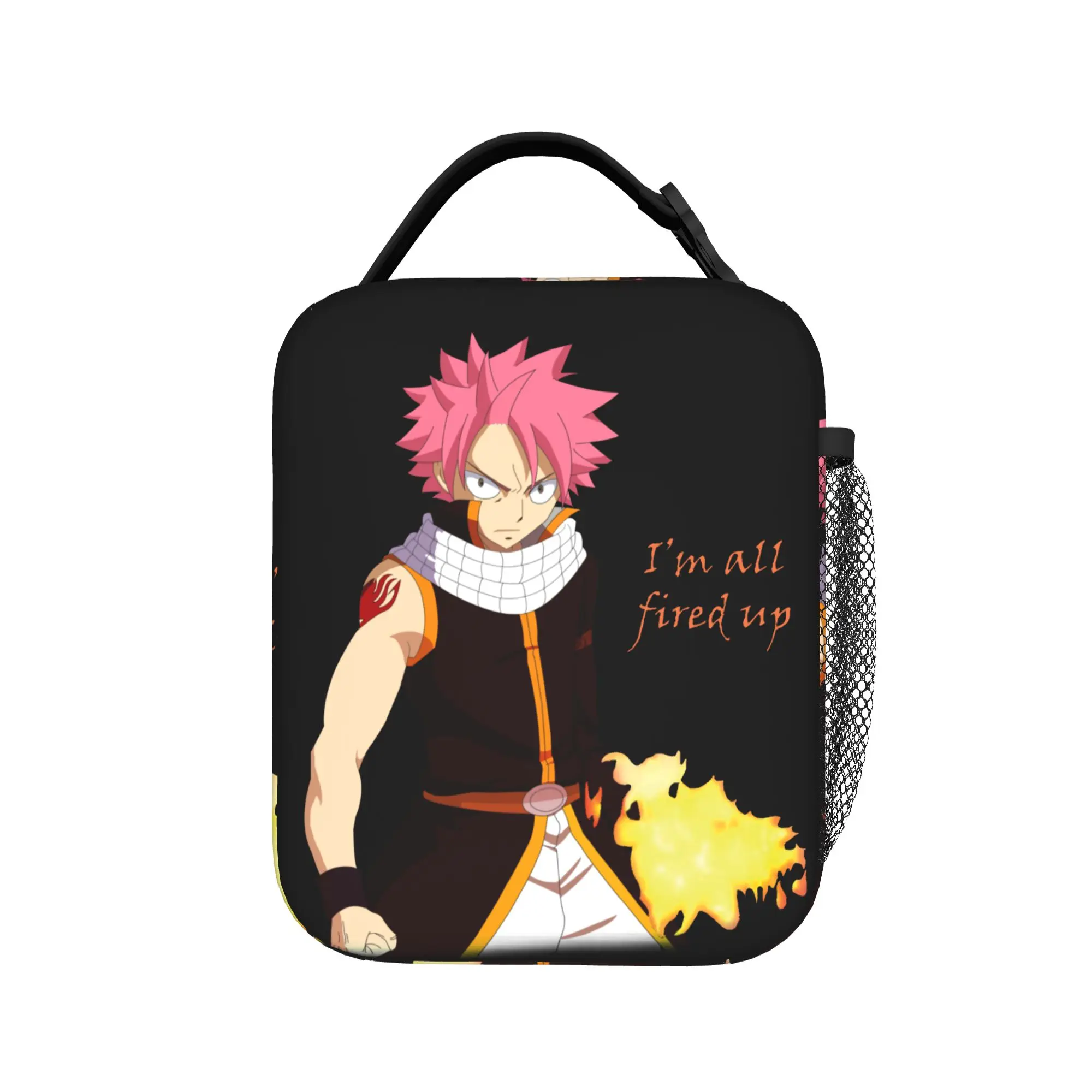 Fairys Tails Insulated Lunch Bags High Capacity Natsu I'am All Fired Up Meal Container Cooler Bag Lunch Box Tote Beach  Outdoor