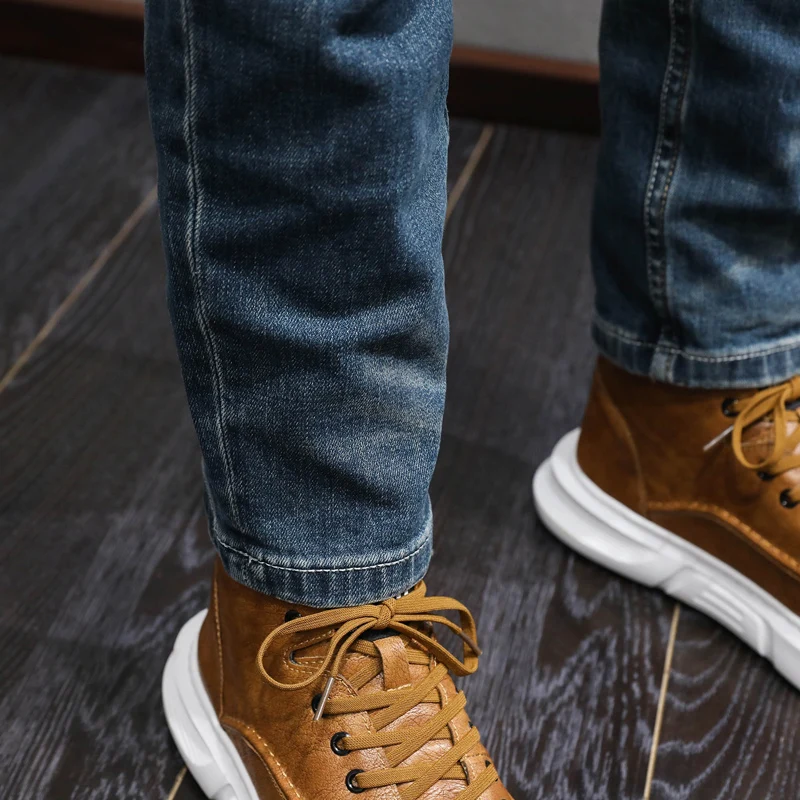 Fashion Designer Men Jeans High Quality Retro Blue Stretch Slim Vintage Jeans Men Classical Trousers Casual Denim Pants Hombre