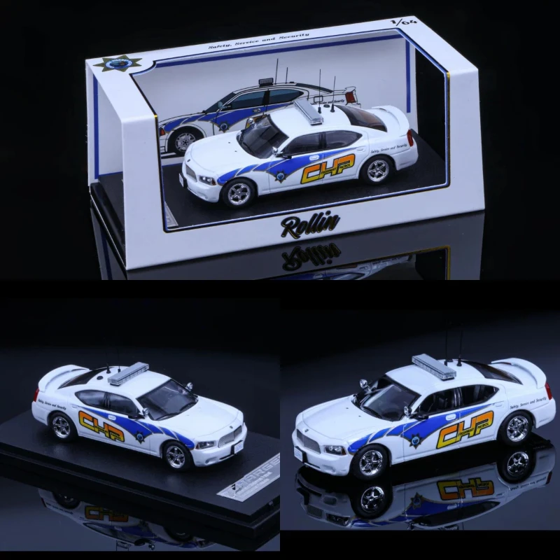 In stock 1:64 new product - Racing Horse Charger 08 SRT California Patrol CHP Alloy Cast Static Car Model, Limited Edition, Gift