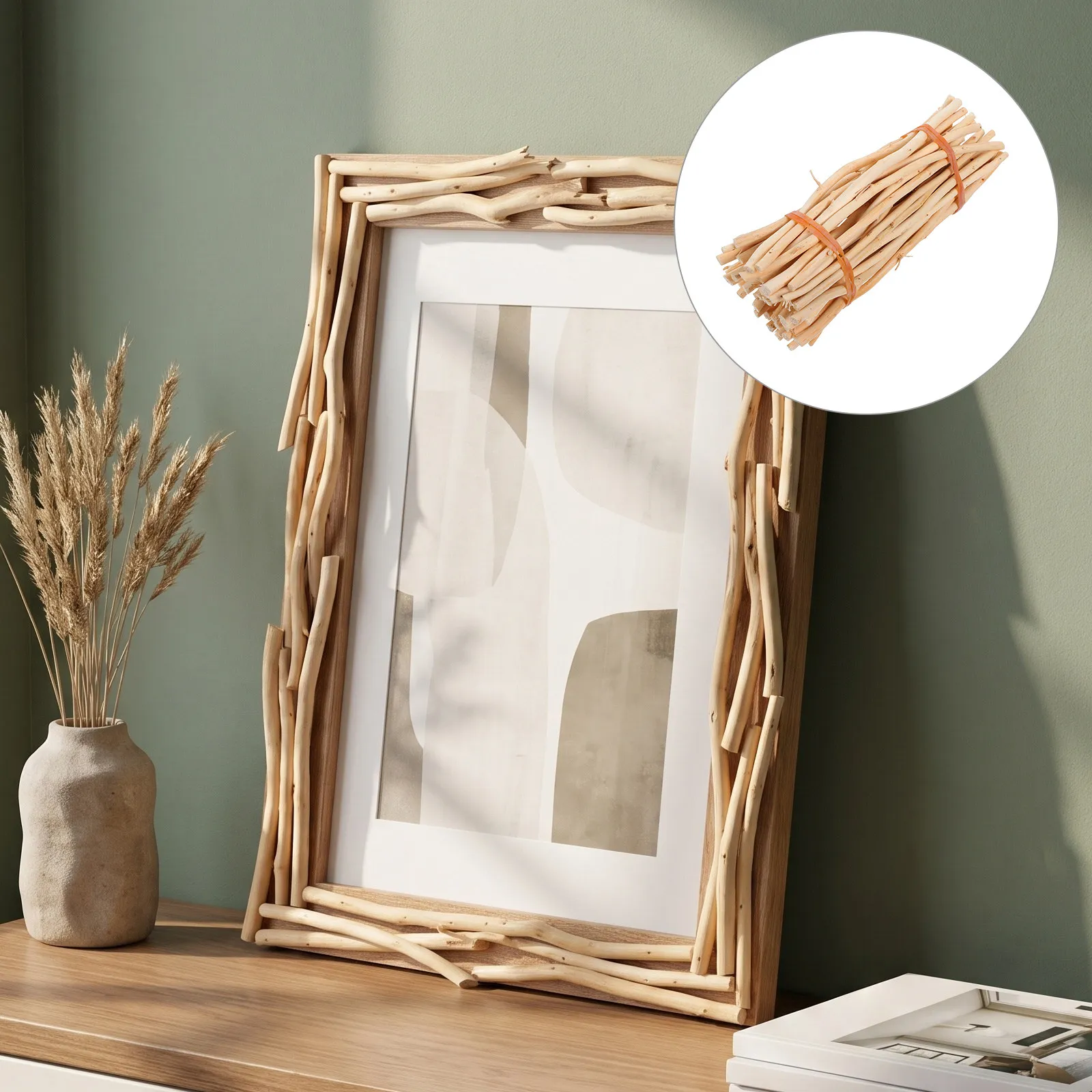 100Pcs Natural Wood Sticks 7.9 Decorative Dry Twigs for Craft Supplies Floral Arrangement Vase Filler Rustic Branch Decor