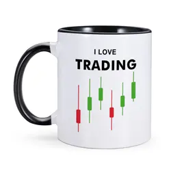 Funny Traders Ceramics Mug I Love Trading Coffee Mugs Perfect Gift for Stocks Foreign Exchange Market Traders 11oz Tea Water Cup