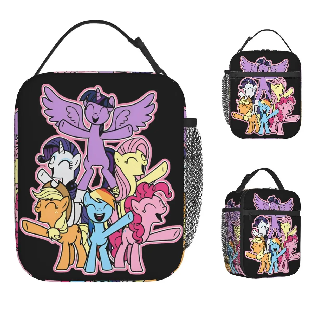 

MLP Mane Insulated Lunch Bags Thermal Bag Meal Container Ponies friendship is magic High Capacity Tote Lunch Box Bento Pouch
