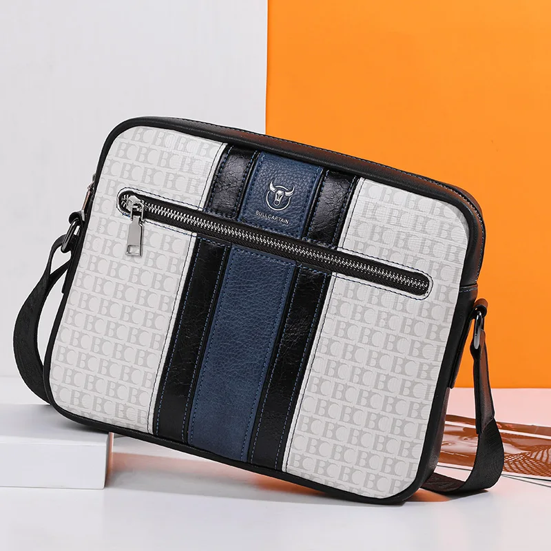 Modna męska torba na ramię bylcaptain prosta litera wodoodporna PU mała torba kwadratowa casualowa luksusowa jedna torby na ramię Crossbody