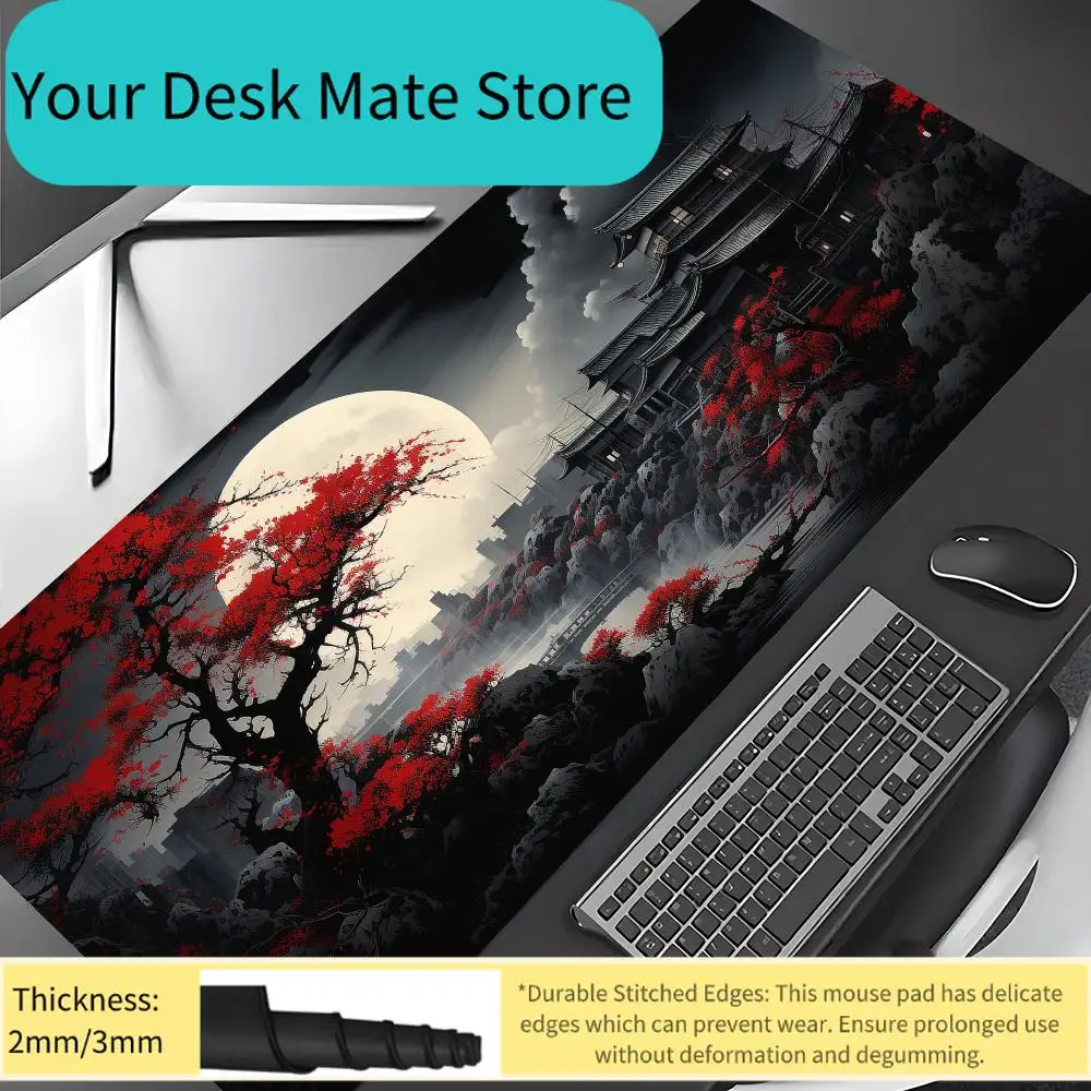 

Red and black art landscapes large Mouse Pad anti-slip Durable Desk Mat offices accessories keyboard mouse mat tapis de burea