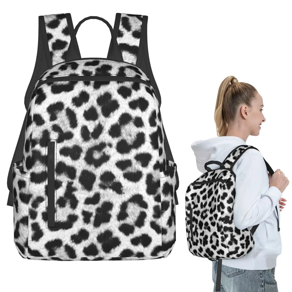 

Leopard Print Backpack Student BookBag Children School Bag Computer Shoulder Bags Men Women