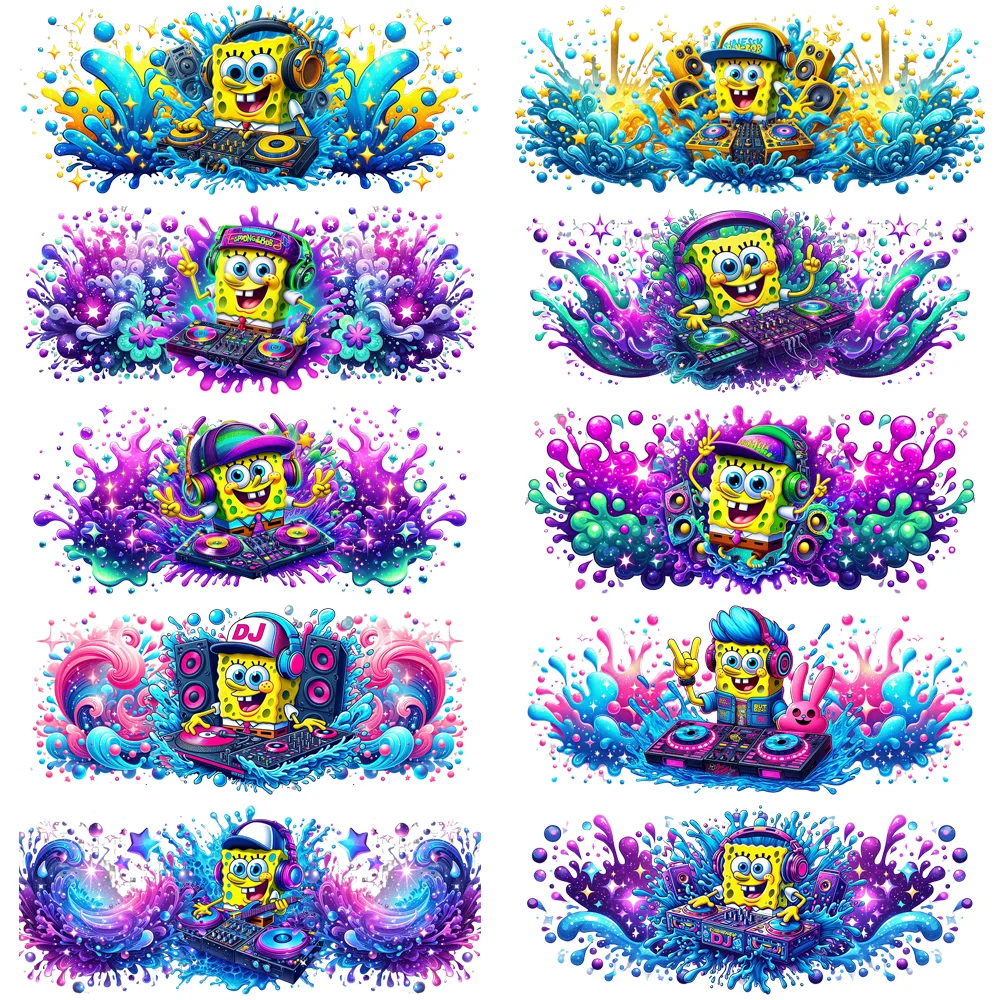 

Cute Sponge baby series easy peel waterproof DIY Decals 3D transfers uvdtf stickers 16oz uv dtf cup wraps for Libbey Glasses