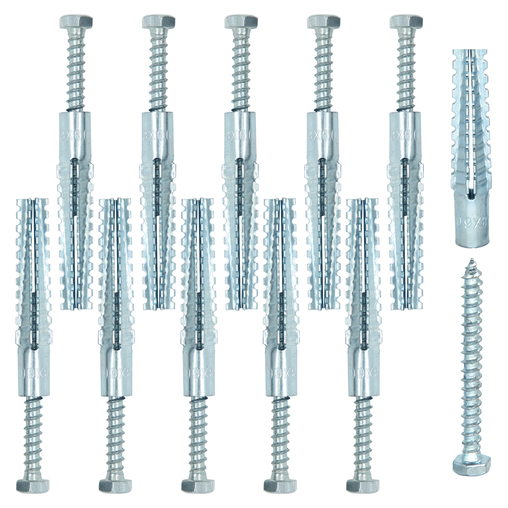 10 Sets Expansion nut Metal Drywall Anchors Screw Bolt nut Thread Jack Jack Fixing Nuts Light Suite Jack Nuts Anchor Bolt