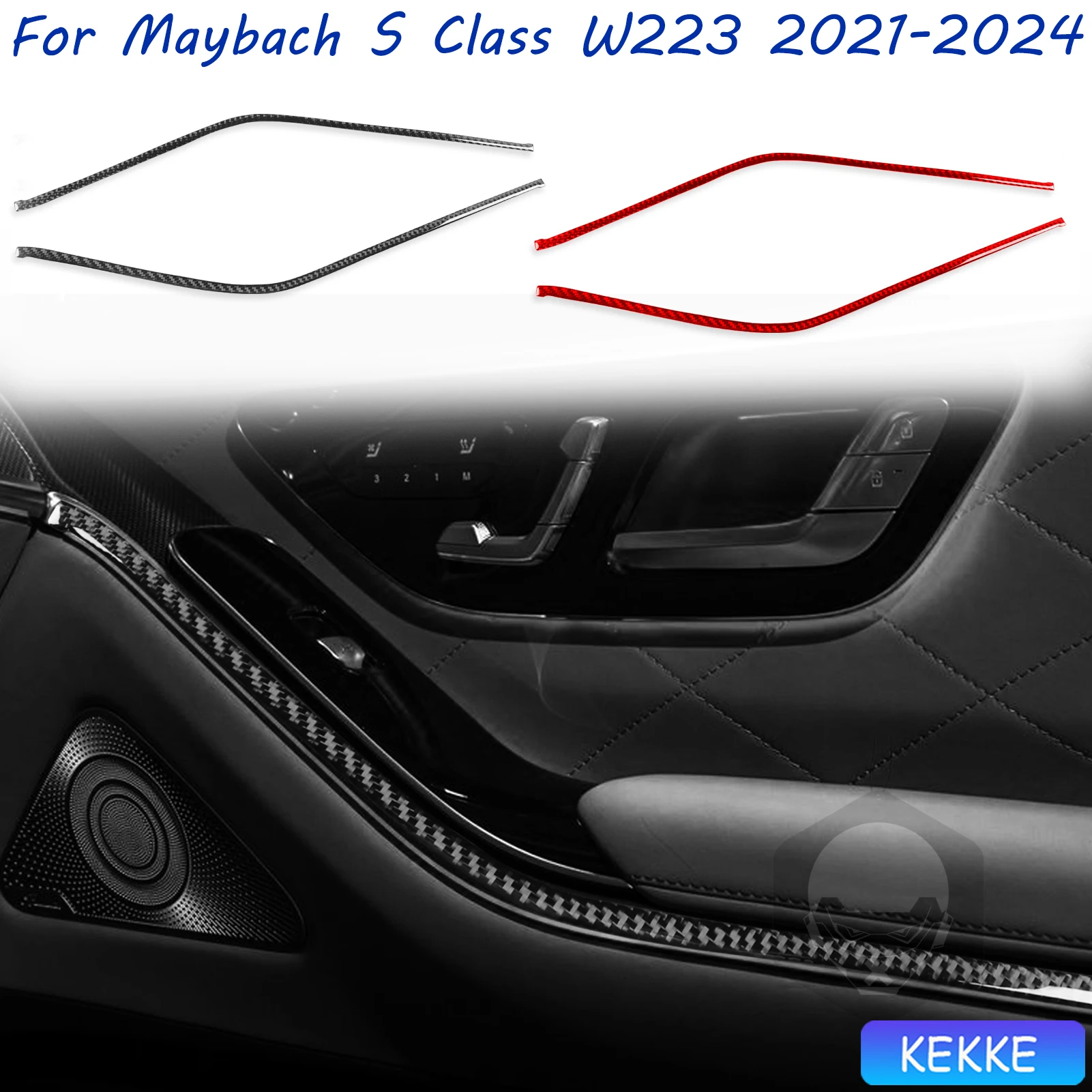 

For Mercedes Benz Maybach S Class W223 2021-2024 Both Sides Of The Armrest Trim Carbon Fiber Decorative Car Accessory Sticker