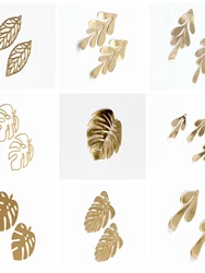 Hammered Charms,Brass Leaf Shaped Pendant,Findings Accessories For Diy Earrings Necklace Bracelet DIY Making,Jewelry Supplies