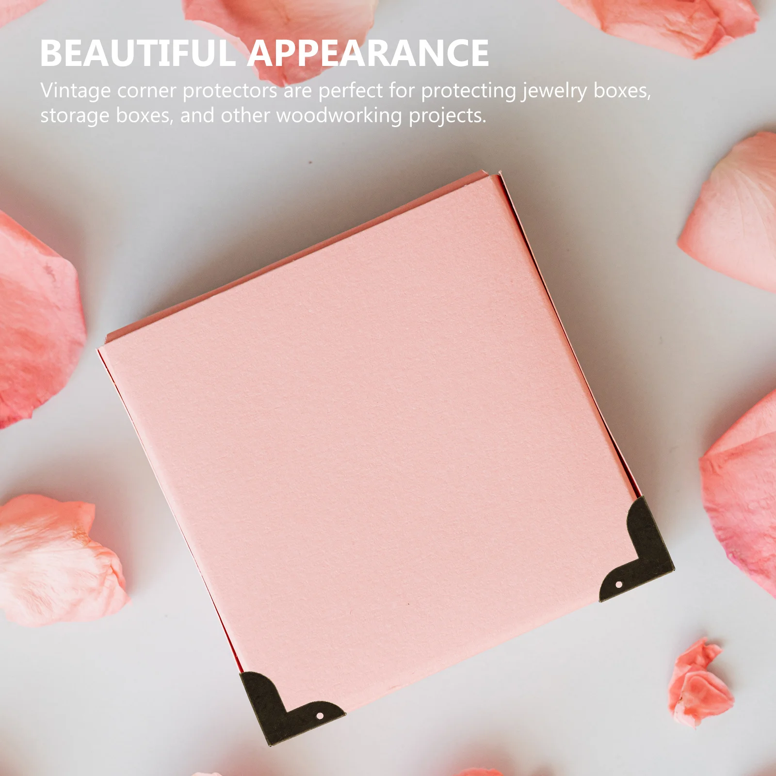 

32Sets Style Wooden Box Corner Protectors Iron Safety Guards Vintage Design for Jewelry Cases Furniture Protection