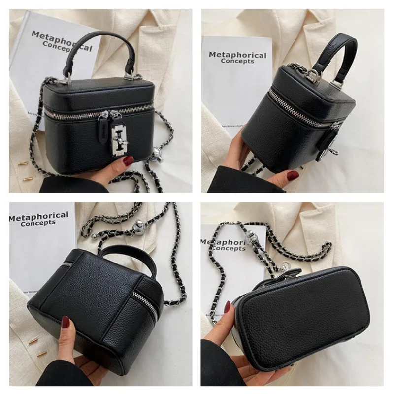 Mini Box PU Leather Crossbody Bag with Short Handle for Women Cute Totes Luxury Brand Summer Shopper Girls Shoulder Handbag