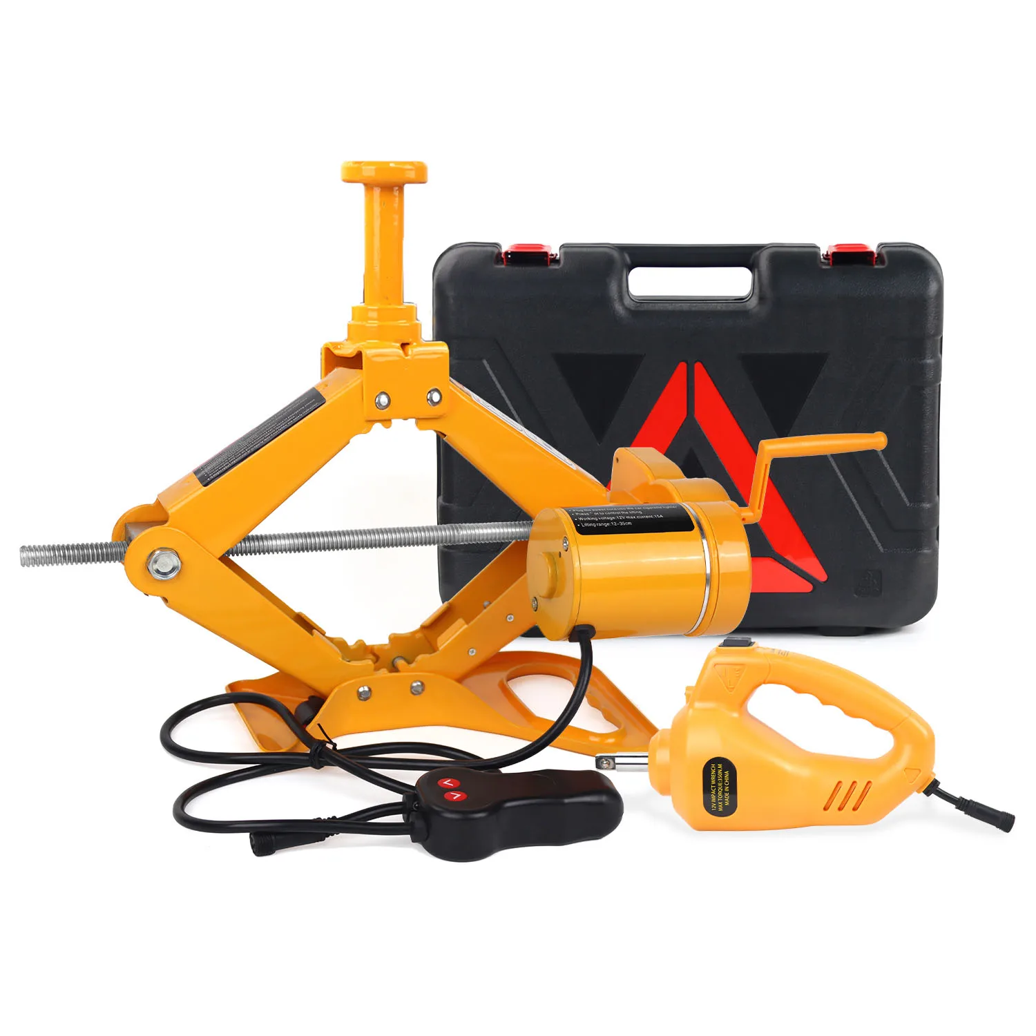 Battery Operated Electric 12V 3T High Rise Low Profile Automotive Car Scissor Jacks With Impact Wrench