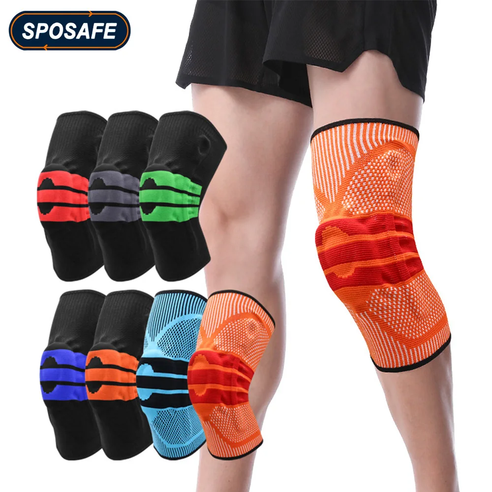 Sports Knee Compression Brace Support with Patella Gel Pad Joint Pain Relief for Cycling Running Weightlifting Basketball Soccer