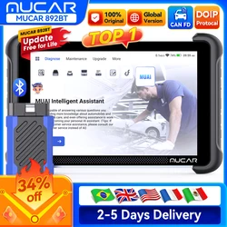 Lifetime Free Update MUCAR 892BT AI Assisted obd2 Diagnostic Tool CAN FD/DOIP OBD 2 Scanner All System 35 Resets ECU Coding