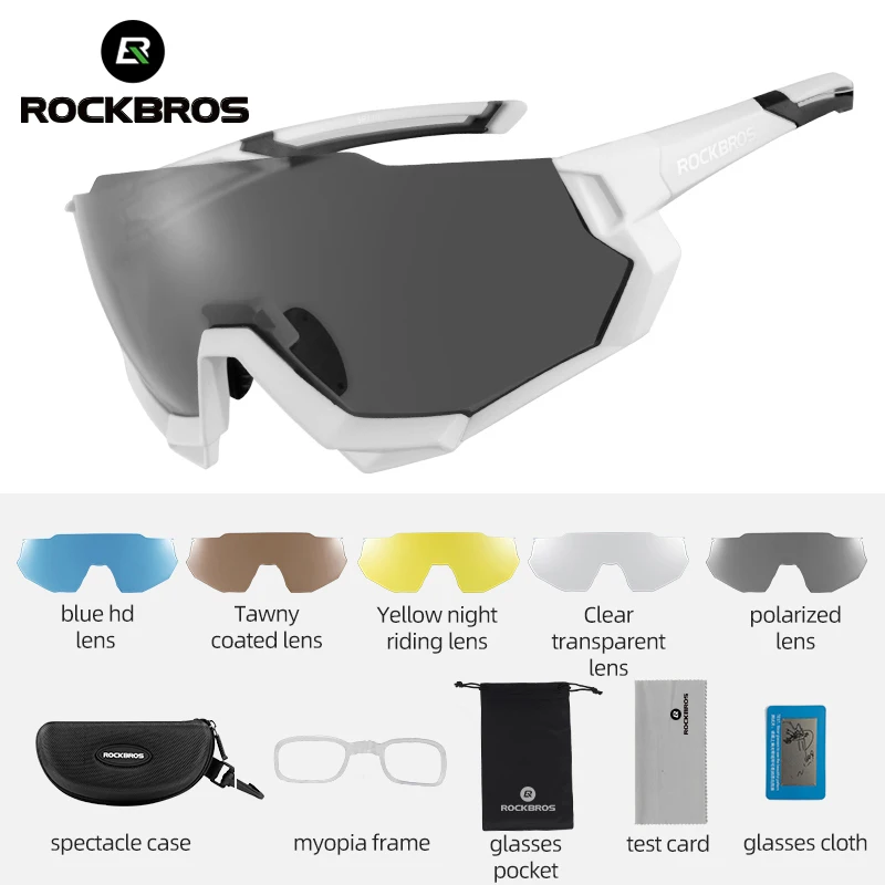 ROCKBROS 5-Linsen-Sonnenbrille Outdoor-Sport-Reitbrille Halbrahmen-Brille Unisex Fahrrad-Sonnenbrille