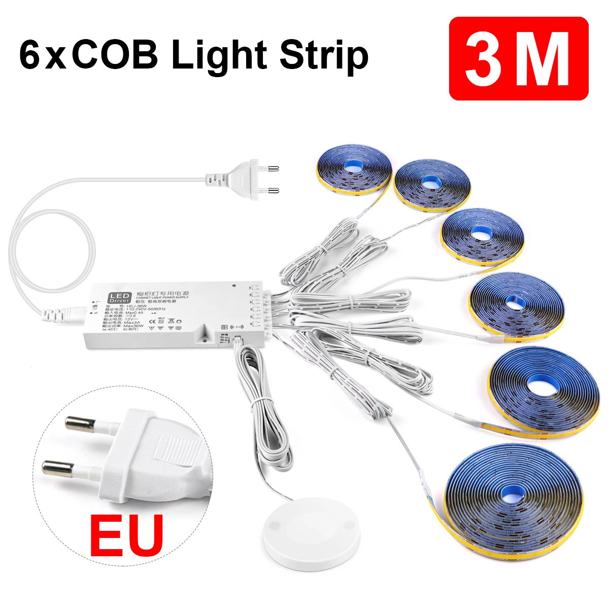 Smart Doordringbare Hout COB LED Strip Touch Sensor Licht 320 Leds/m Warm/Neutraal Wit Parallelle Verlichting Keuken achtergrondverlichting Verlichting
