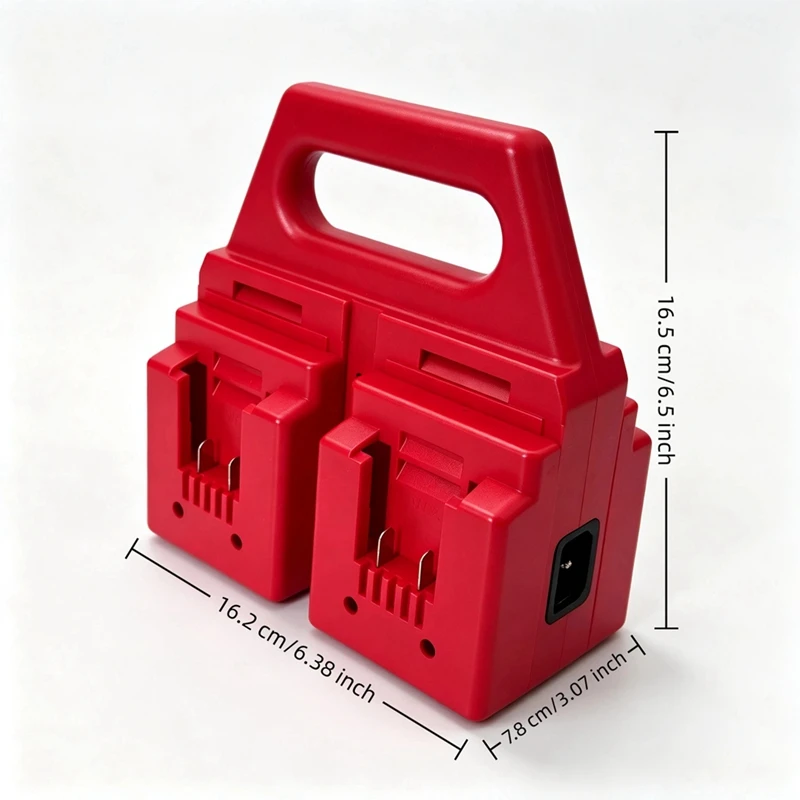 DT21 4-Slot Battery Storage Rack for Worx 18V Lithium Battery, Portable Battery Holder Organizer, EU Plug, Workshop Tool