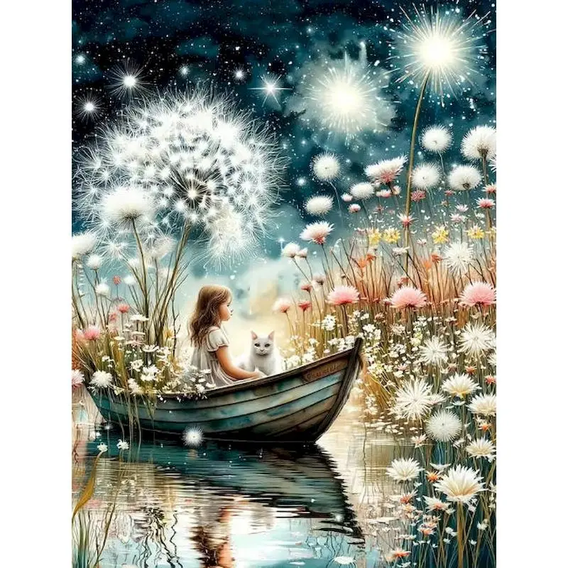 

GATYZTORY Dandelion Girl Paint By Numbers Handiwork Art DIY Color by Number for Beginner Figure Abstract Unframe Drawing Kit