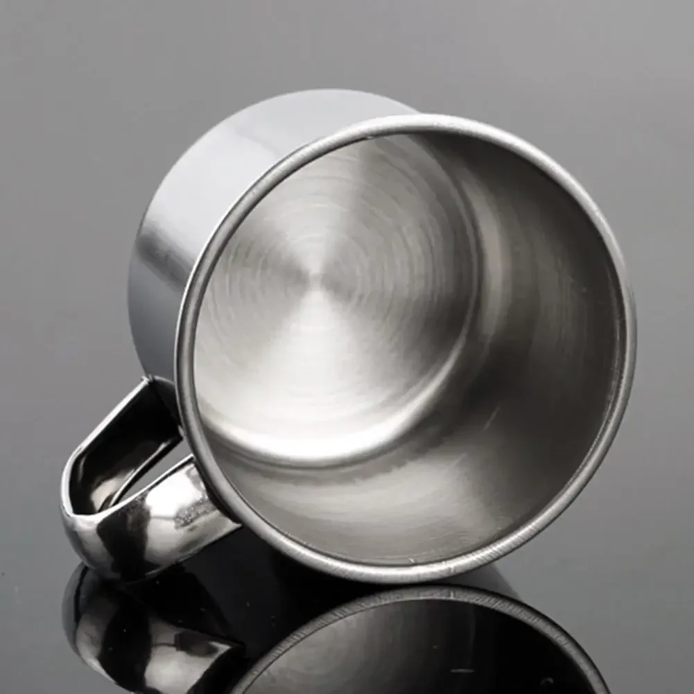 1Pc About 250ml Tea Cup Quality Portable Stainless Steel Water with Handle Camping Outdoor Travel Coffee Mug Beer 4