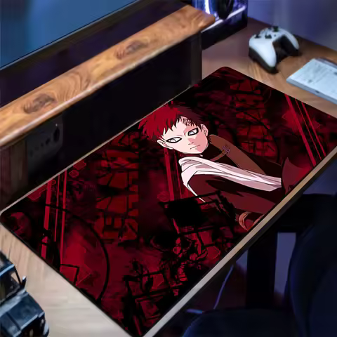 Mousepad PC Gaming Accessories Computer Cabinet Extended Mat Non-Slip Mouse Pad Anime Keyboard Pad Naruto Gaara Office Desk Mat