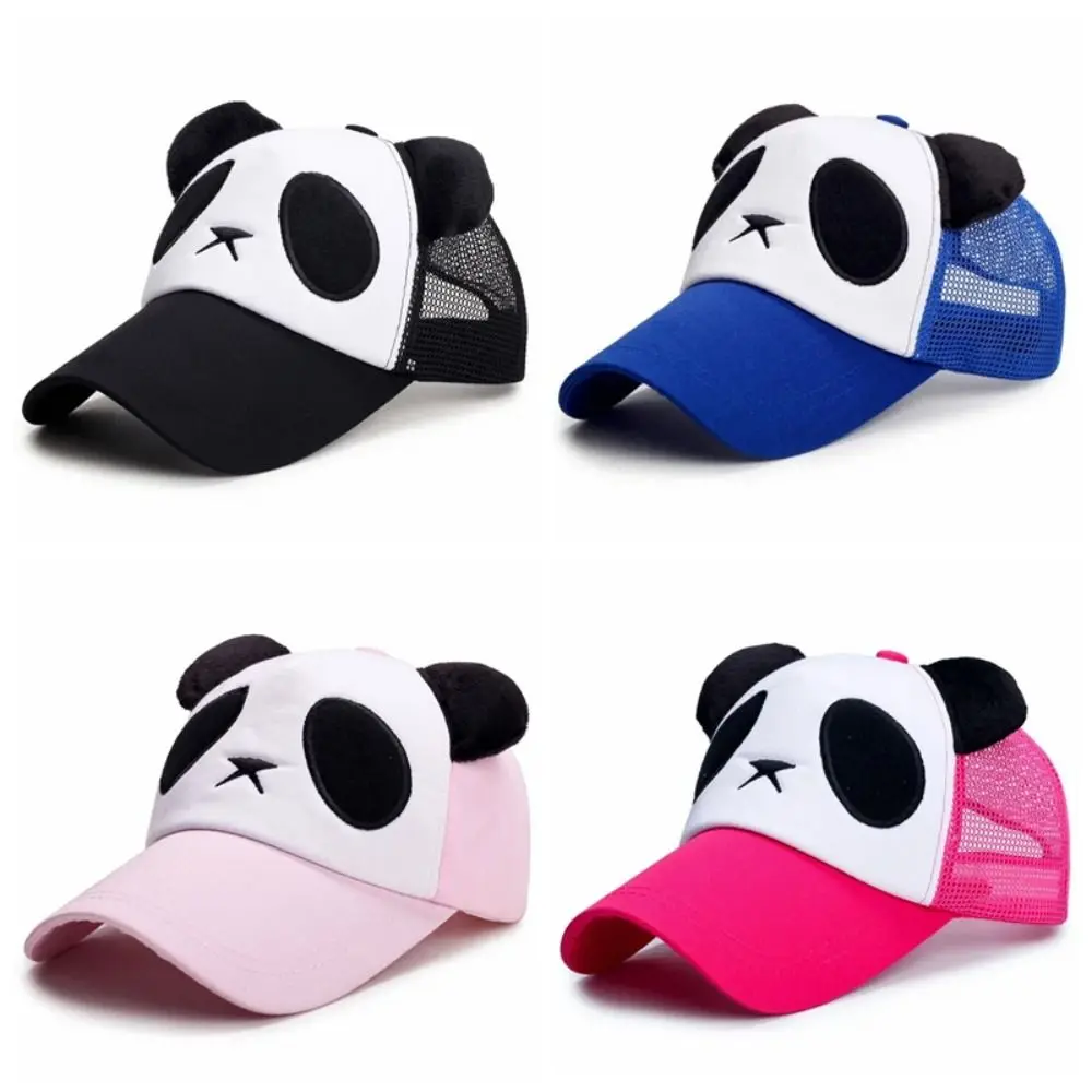 Fashion Breathable Panda Baseball Cap Adjustable Snapback Cartoon Panda Mesh Baseball Cap Mesh Hollow Mesh Cap Sports