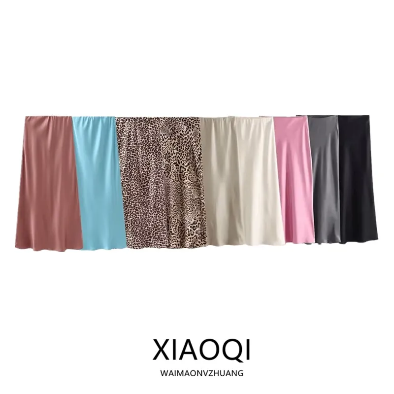 

Faionable Print High Waist Midi Skirt for Women Autumn 2024 New Arrival Versatile Mid-Length f Body Skirt 653