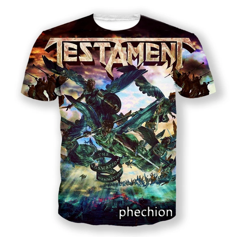 phechion New Fashion Men/Women Testament ROCK 3D Print Short Sleeve T-Shirt Casual Hip Hop Summer T Shirt Tops S147