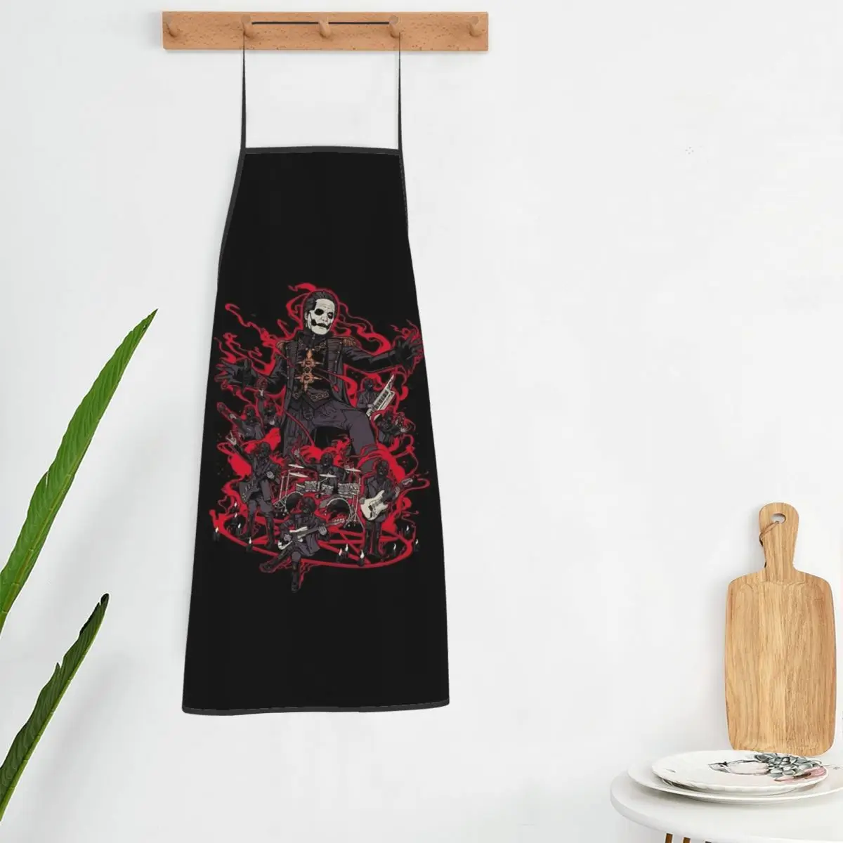 Tobias Forge Ghost Apron Chef Cooking Tablier Sleeveless Bib Kitchen Cleaning Pinafore for Women Men Painting