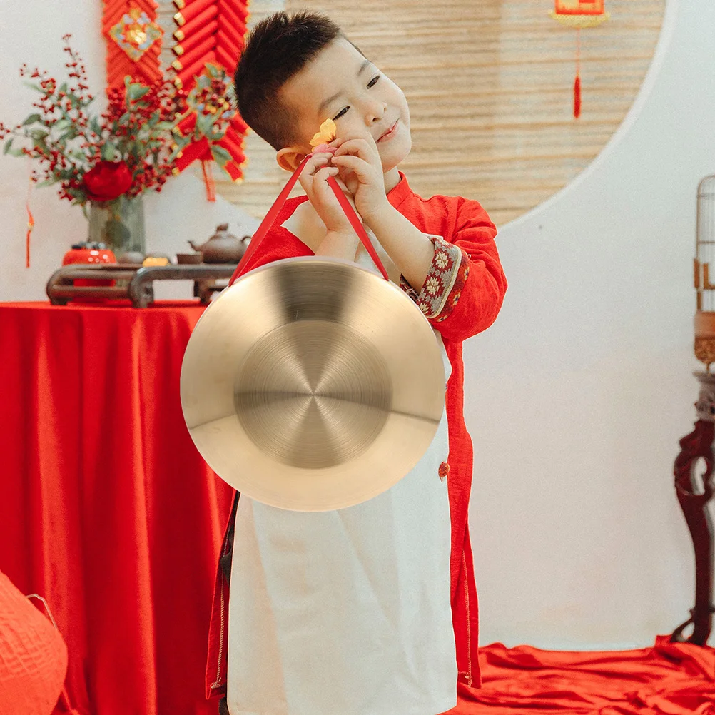 

Gongs and Drums Mallet Strike Small Toy Set Chinese Percussion Copper Steel Alloy Mini Child