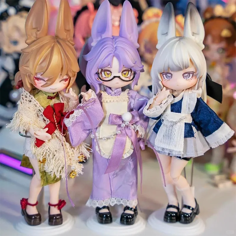 

Non Edible Doll Jumping Moon Time Rabbit Treasure 12 Points Bjd Blind Box Cartoon Movable Doll Figurine Desktop Ornament Toy Gif