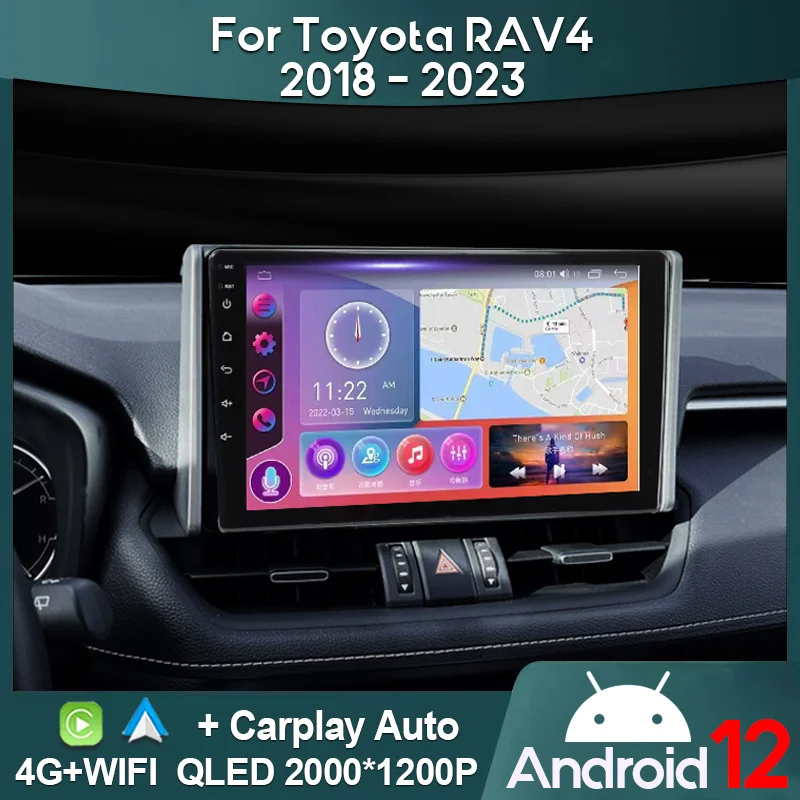 

MAMSM Car Radio For Toyota RAV4 5 XA50 2018 - 2023 Android 12 Multimedia Video Player GPS Carplay Autoradio 2K QLED Head Unit