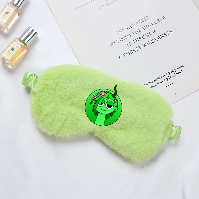 Cartoon Sprunki Plush Eye Mask Cute Game Incrediblebox Light blocking Warm Comfortable Sleep Eye Patch Winter Napping Gift