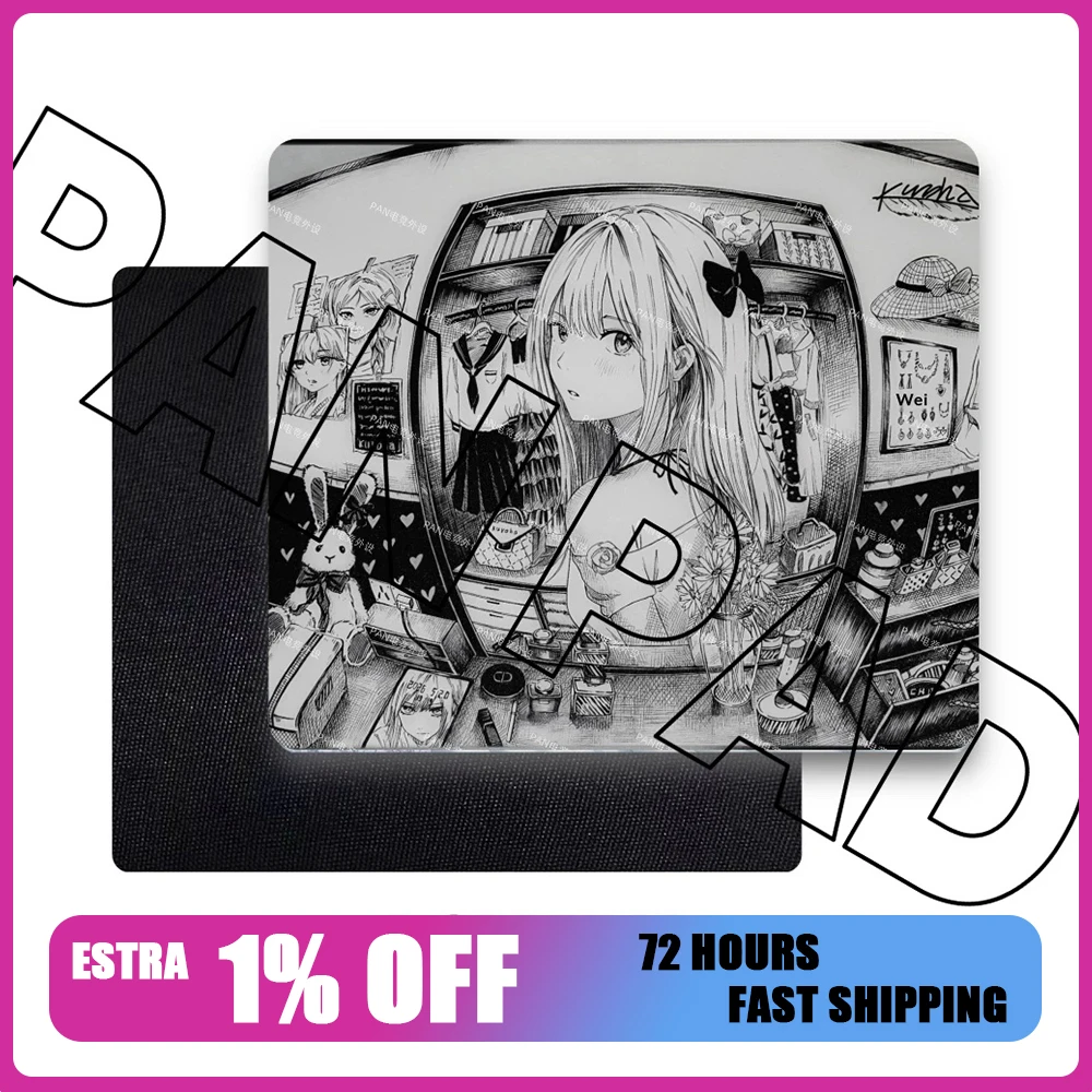 PAN Esports Kuroha Love2U Glass Gaming Mousepad FPS Both Speed And Smooth Mouse Pad For VALORANT TTK CSGO PC Accessories Gifts