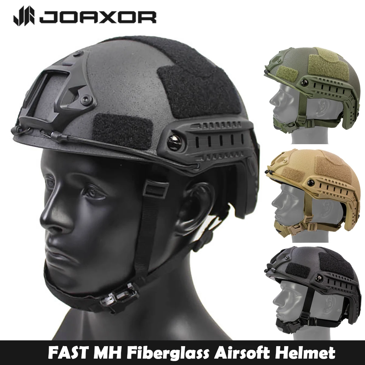 JOAXOR FAST MH Fiberglass Anti-riot Tactical Helmet Anti-smash Airsoft Helmet Special Combat Training Team Weight 1.5 kg