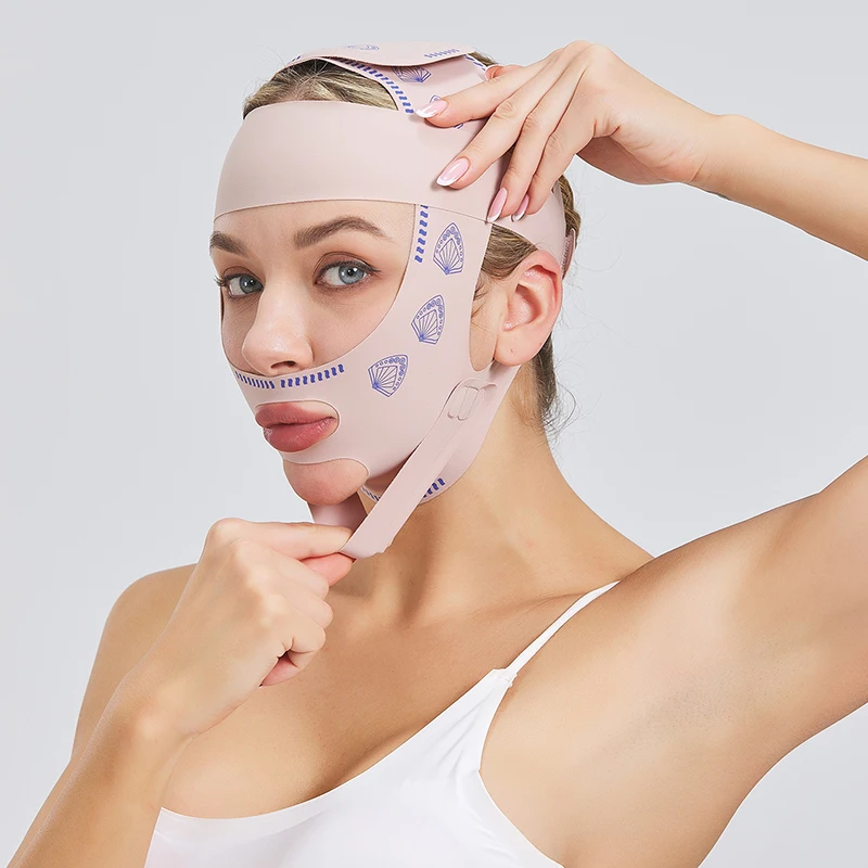 女性用スリミングフェイスバンド,あご,頬,リフトベルト,Vライン,しわ防止バンド,スキンケア,美容ツール,二重層