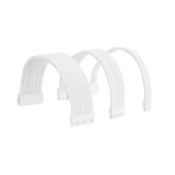 FormulaMod All White PSU Extension Cable Kit , Solid Color Cable Solid Combo 300mm ATX24Pin PCI-E8Pin CPU8Pin With Combs