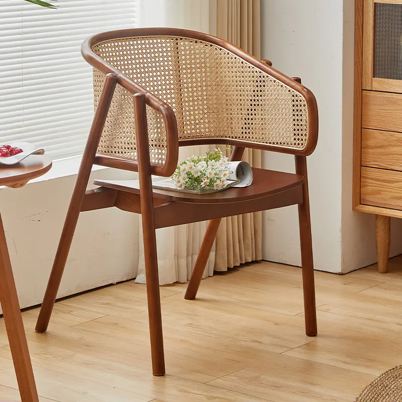 Home Designer Simple Leisure Chair Nordic Creative Solid Wood Backrest Book Table Chair Tea Chair