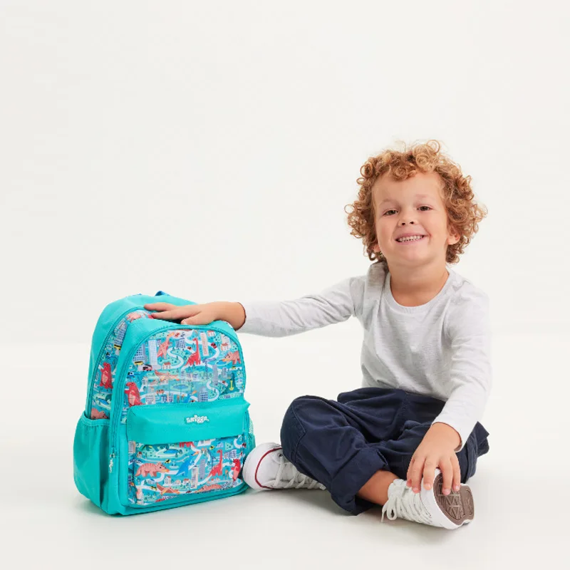 حقيبة مدرسية أسترالية للطلاب Green City Dinosaur حقيبة ظهر ترفيهية خارجية متوسطة الكتف مضيئة وخفيفة للغاية