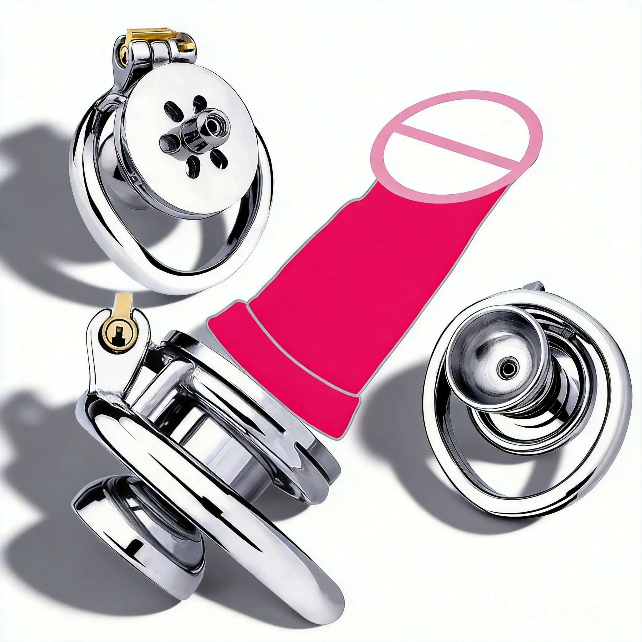 FRRK Penis Cock Ring Chastity Cage Device With Silicone Dildo Urethral Catheter Stainless Steel Fetish Sex Tooys For Man Gay