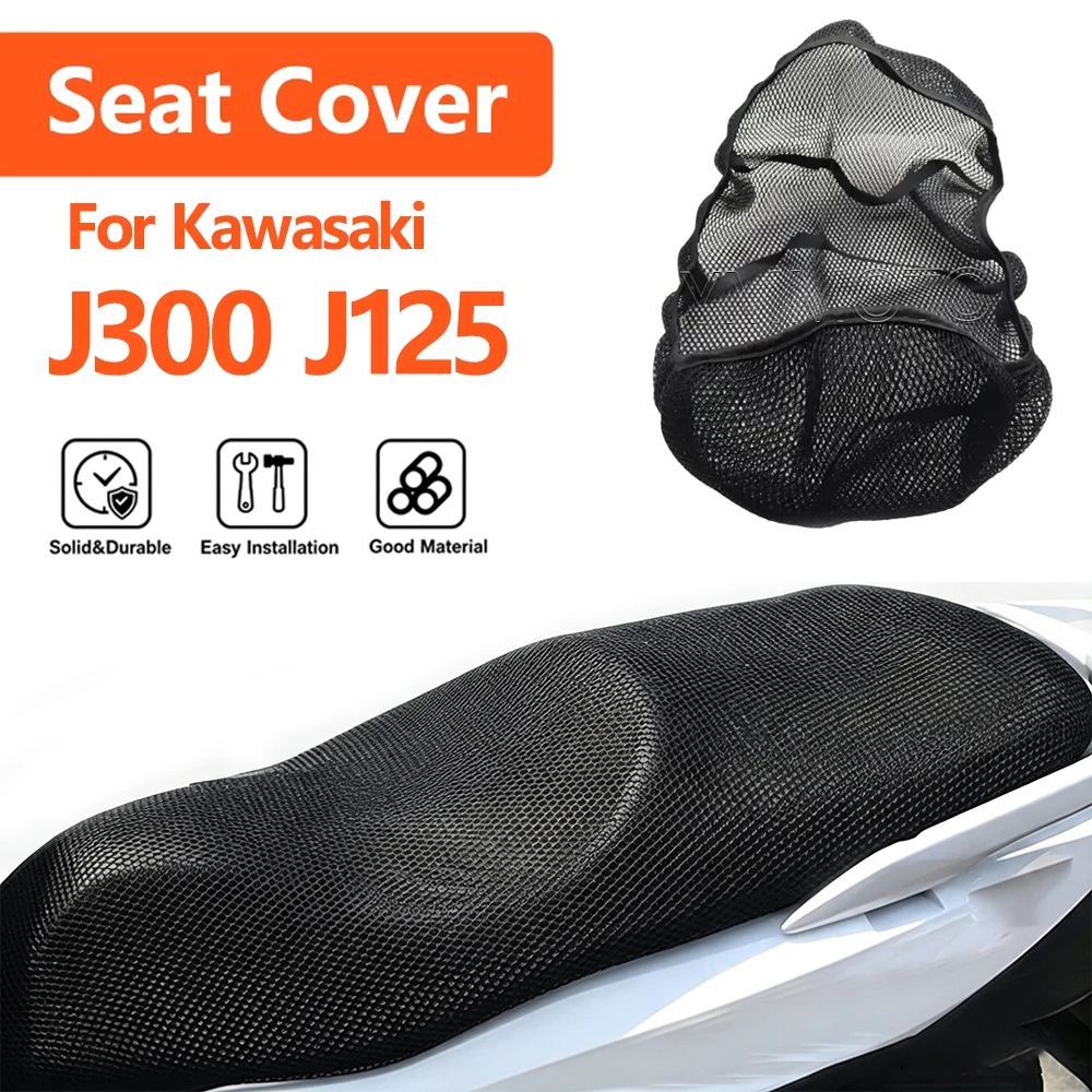 Motorcycle Seat Cover For Kawasaki J300 J125 3D Mesh Protection Pad Case Non-Slip Breathable Heat Insulat J 300 125