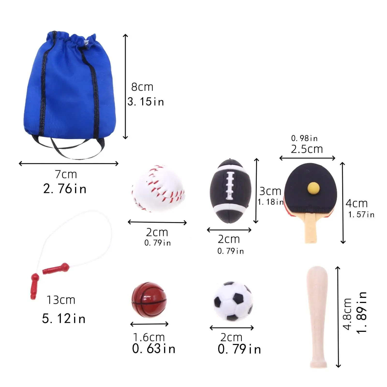 Puppenhaus Miniatur Sport Set Spielen Puppenhaus Zubehör Sammlung Sportspielzeug für Partybevorzugung Wohnzimmer Spielzimmer Schule