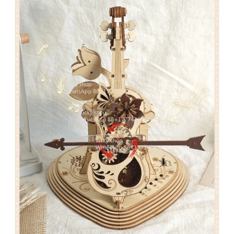 

Cello Music Box Handmade Wooden Assembly Model