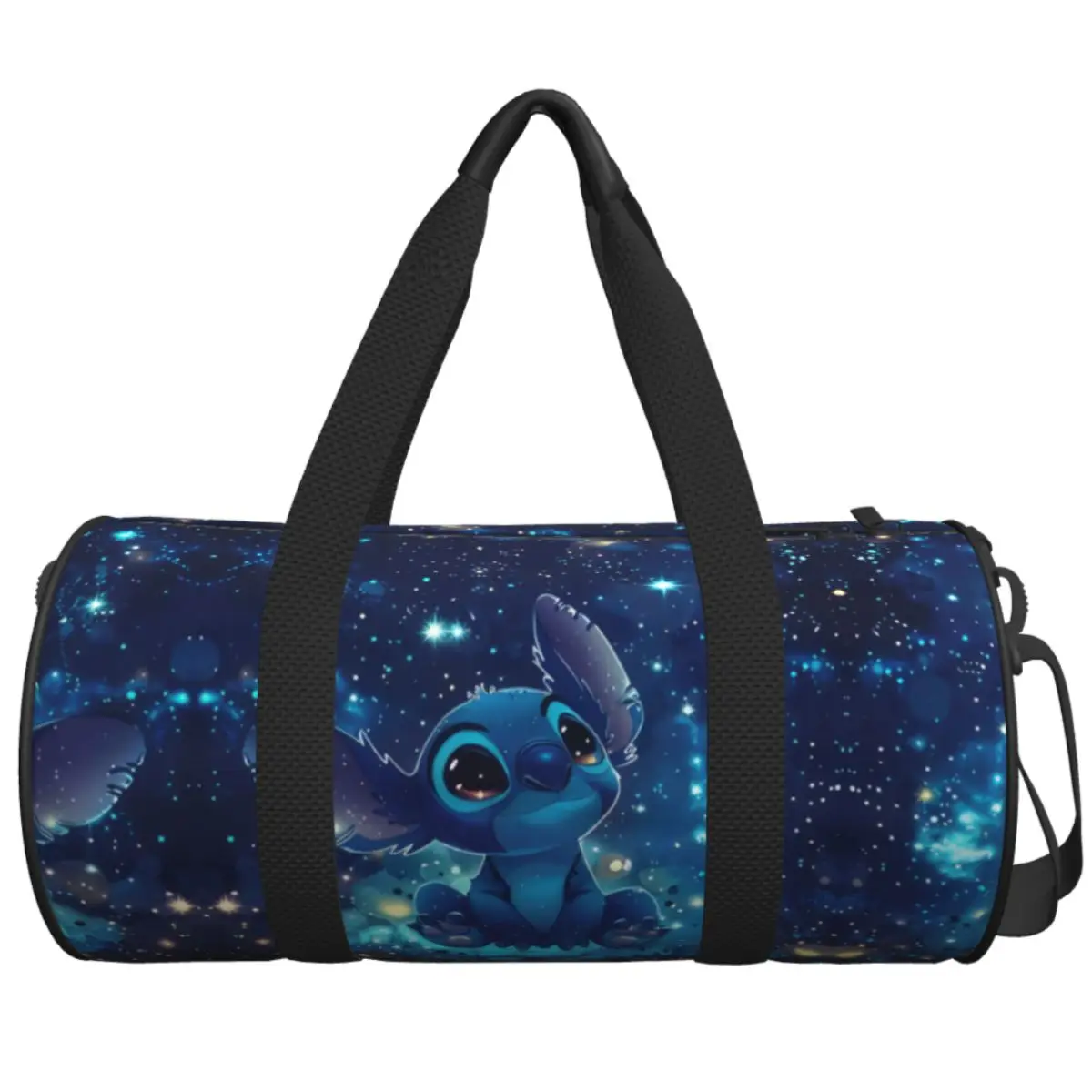 Bolsa de viaje con estampado de cielo estrellado Kawaii Lilo y Stitch, bolsas deportivas de entrenamiento, bolsa de gimnasio grande Vintage, bolsa de Fitness Oxford estampada para hombre