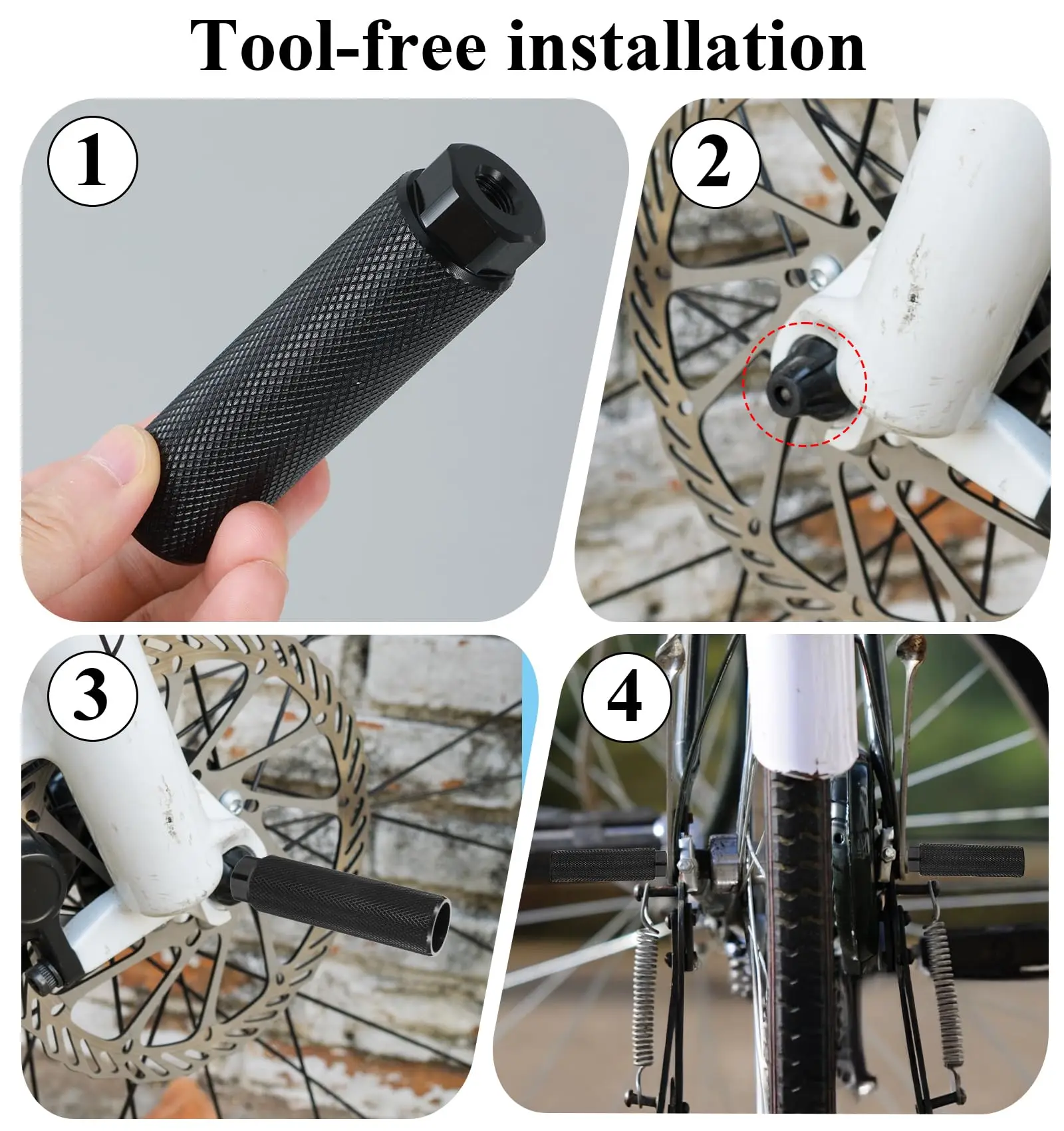 Fahrrad-Anti-Rutsch-Pegs, Fußstützen für BMX-Räder, passend für 3/8'' Achsen, Aluminiumlegierung, Fahrradzubehör – Detail 8