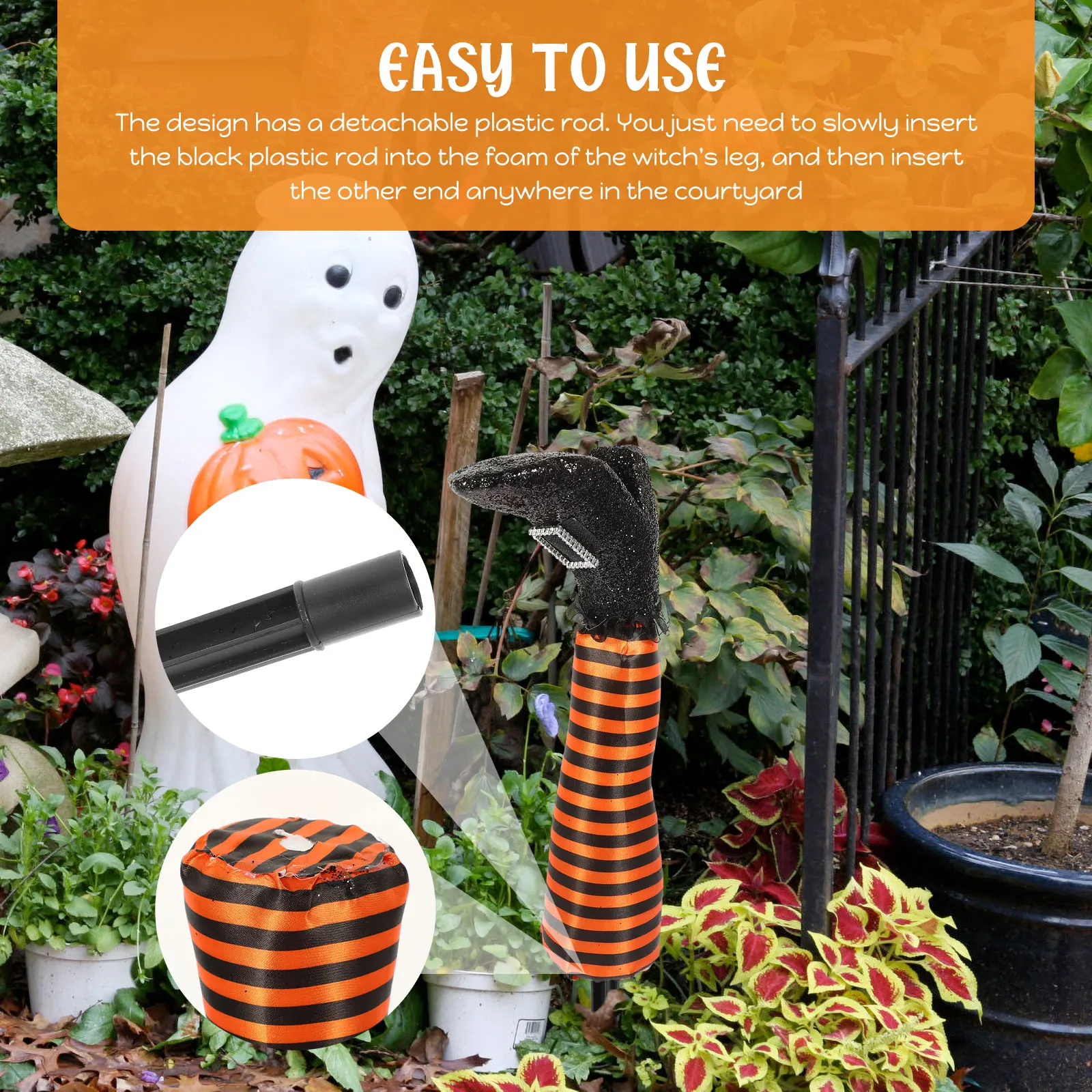 

Creative Halloween Witch Leg Decor Upside Down Design Durable Reusable Garden Lawn Party Decoration Halloween Witch Legs