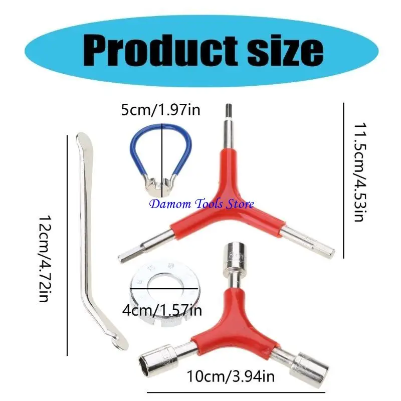 57BE Spoke Wrench Bicycles Steel Spoke Tensioner Bicycles Set Bicycles Tool Nipple Tensioner Spoke Nipple Tensioner for Bicycles