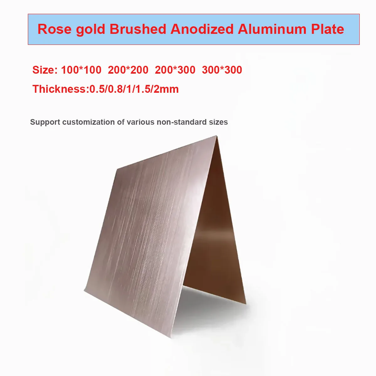 

Rose Gold Anodized Aluminum Alloy Plate/Customized Decorative Panel / Thickness 0.1-2mm