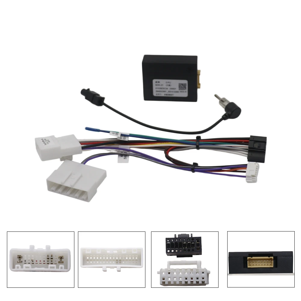 Car Radio Fascia Frame 9 Inch Stereo Panel Dash Trim Kit With Wire Harness Power Cable Adapter For Benz Smart 2015‑2018
