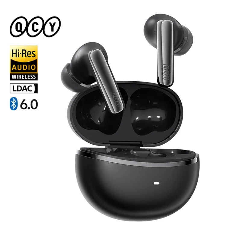QCY Adaptive Hybrid ANC draadloze oordopjes MeloBuds N70 Bluetooth 6.0 LDAC Hi-Res 6 microfoons heldere gesprekken in-ear detectie oortelefoon HT18